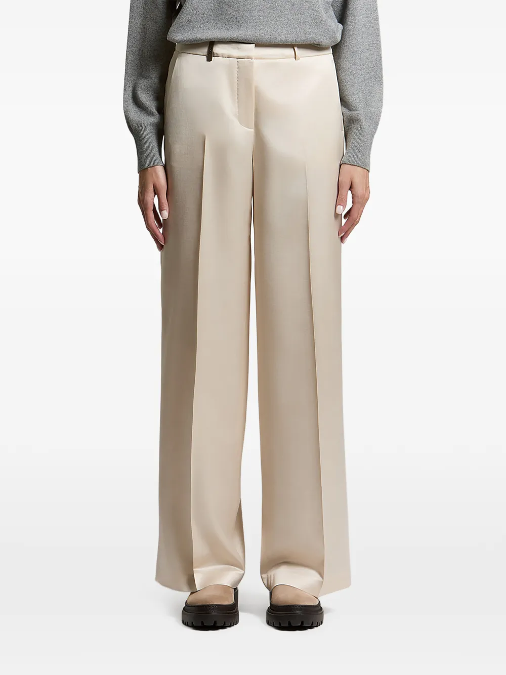 Peserico satin-finish wide-leg trousers