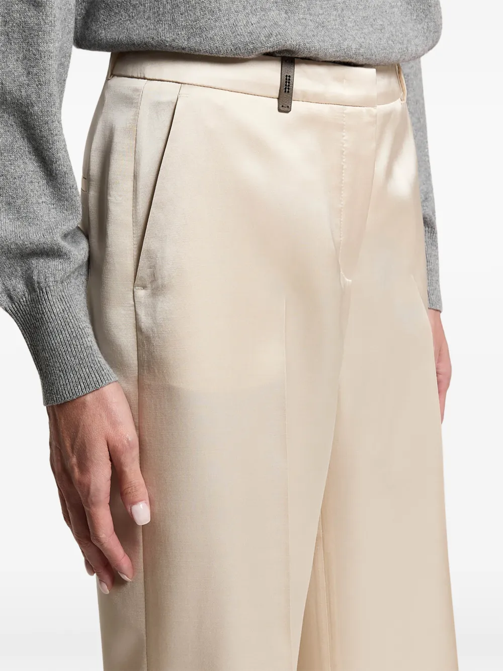 Peserico Broek met wijde pijpen Beige