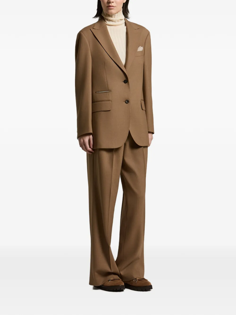 Peserico Blazer met enkele rij knopen Bruin