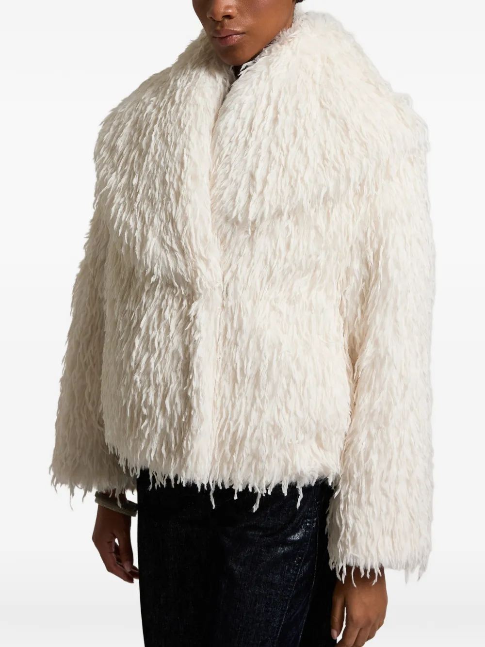 Peserico faux-fur double-breasted jacket Beige