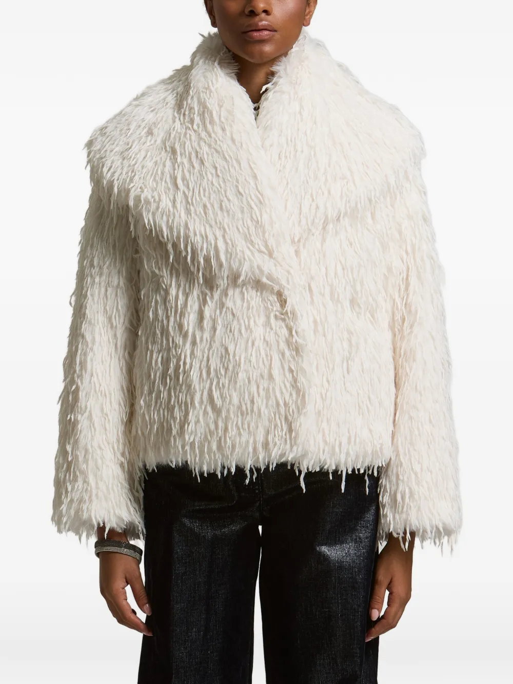 Peserico faux-fur double-breasted jacket Beige
