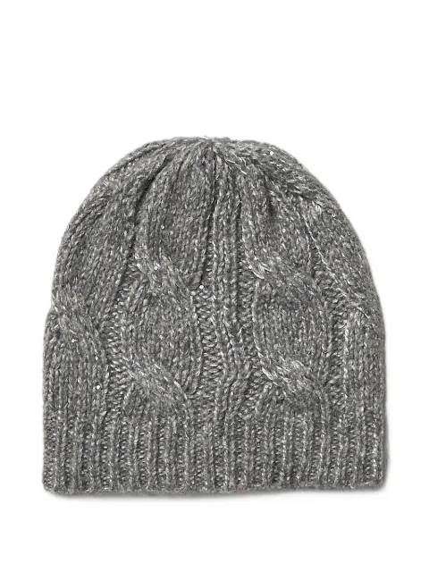 Peserico gorro en tejido de ochos con apliques de lentejuelas