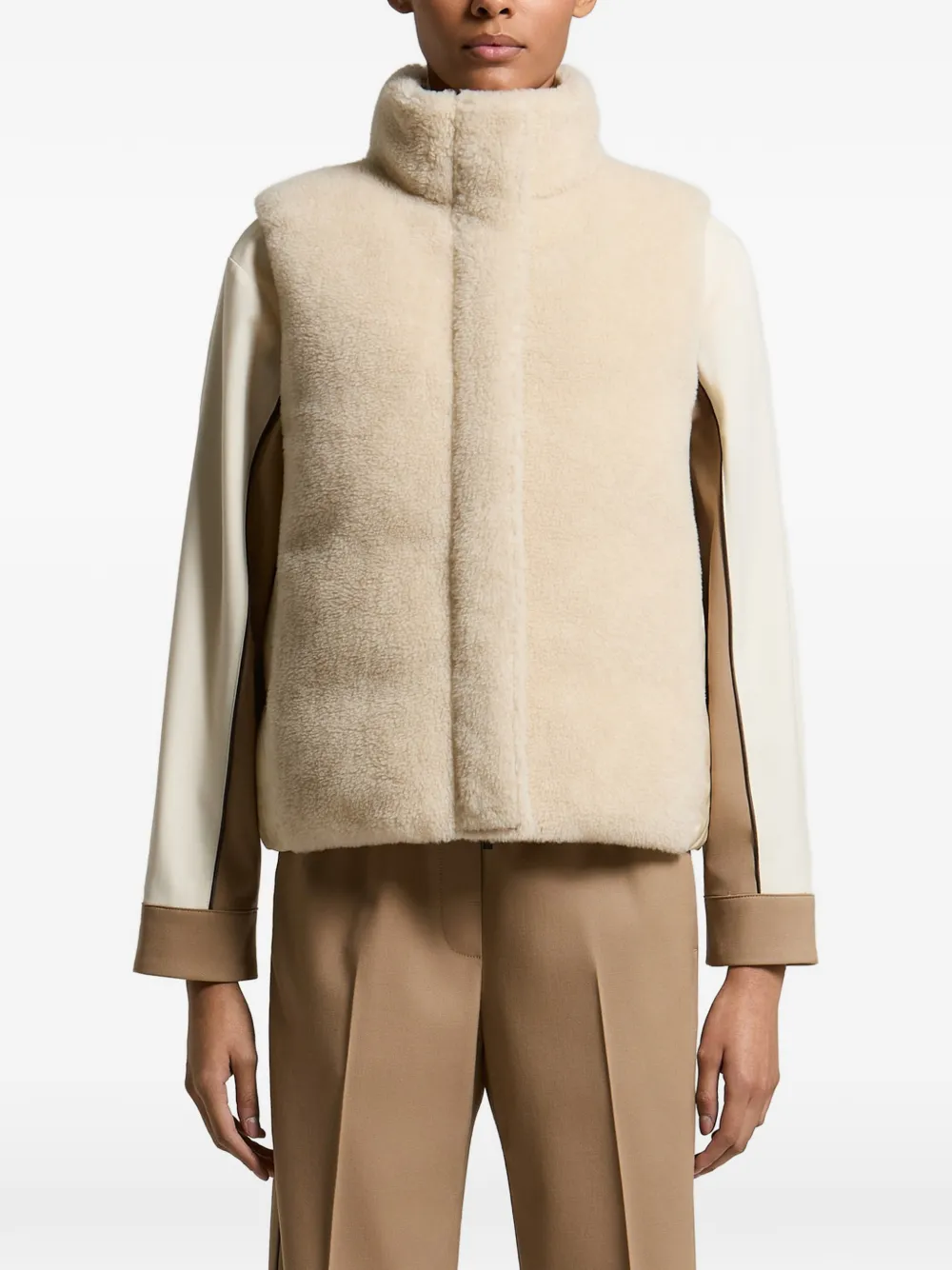 Peserico shearling-panel quilted gilet