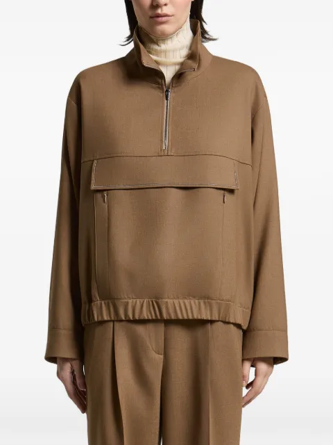 Peserico half-zip elasticated-hem jacket