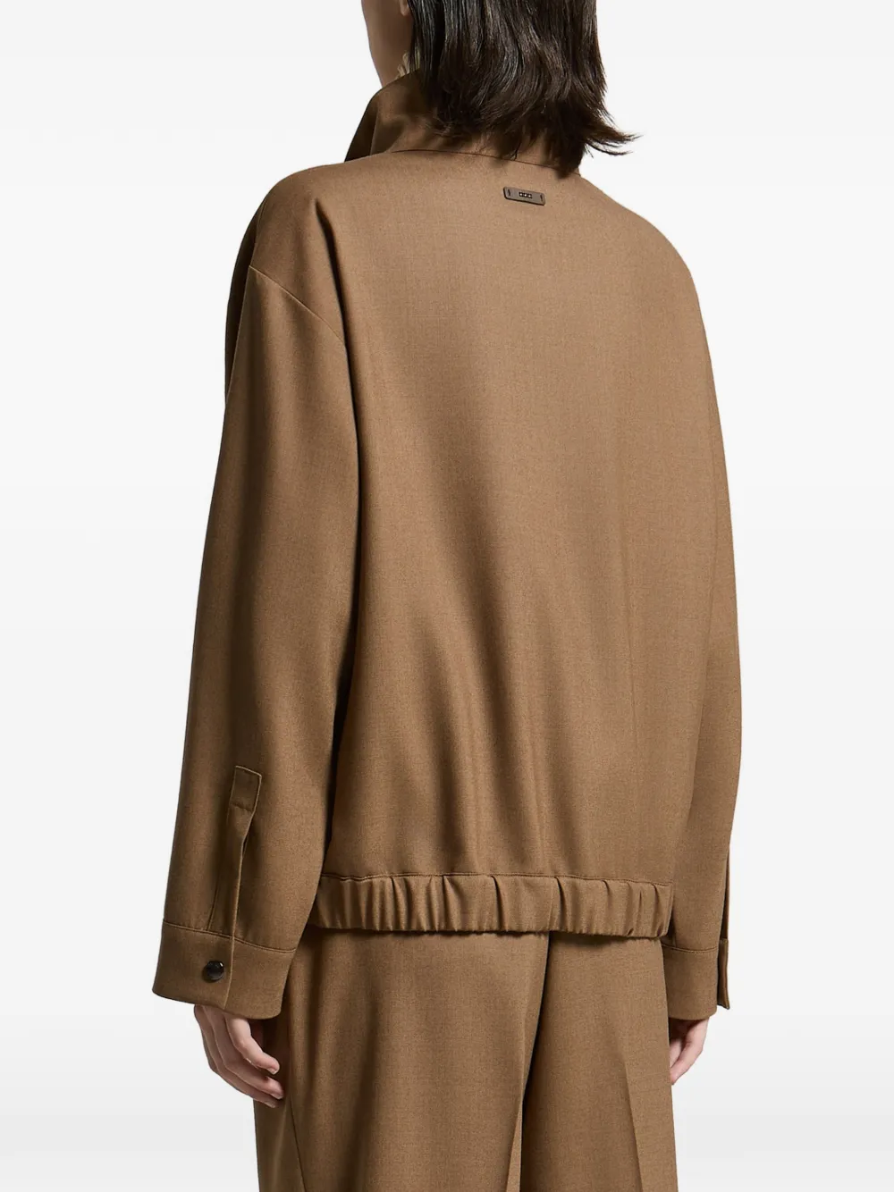 Peserico Jack met elastische zoom en halve rits Bruin