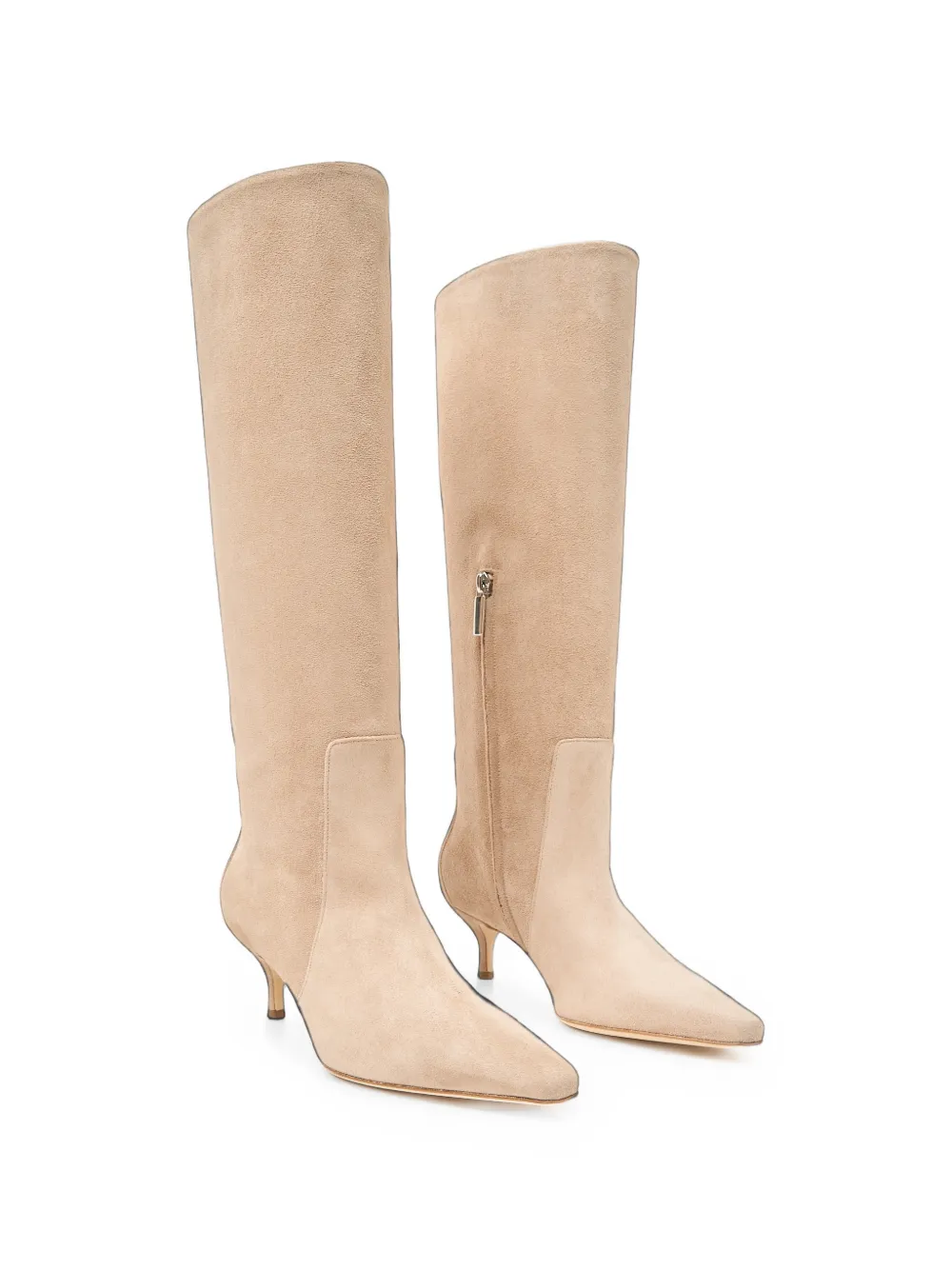 Peserico pointed-toe suede boots Beige