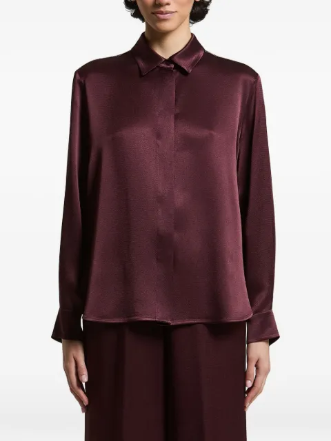 Peserico satin-finish concealed-fastening shirt