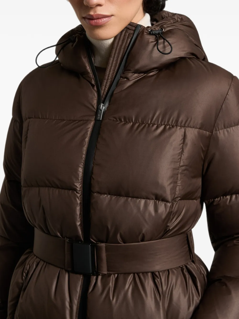 Peserico Donsjack met capuchon Bruin