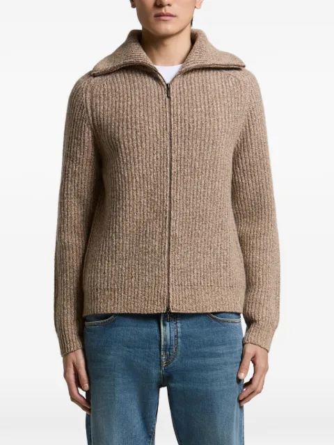 Peserico ribbed-knit zip-up cardigan