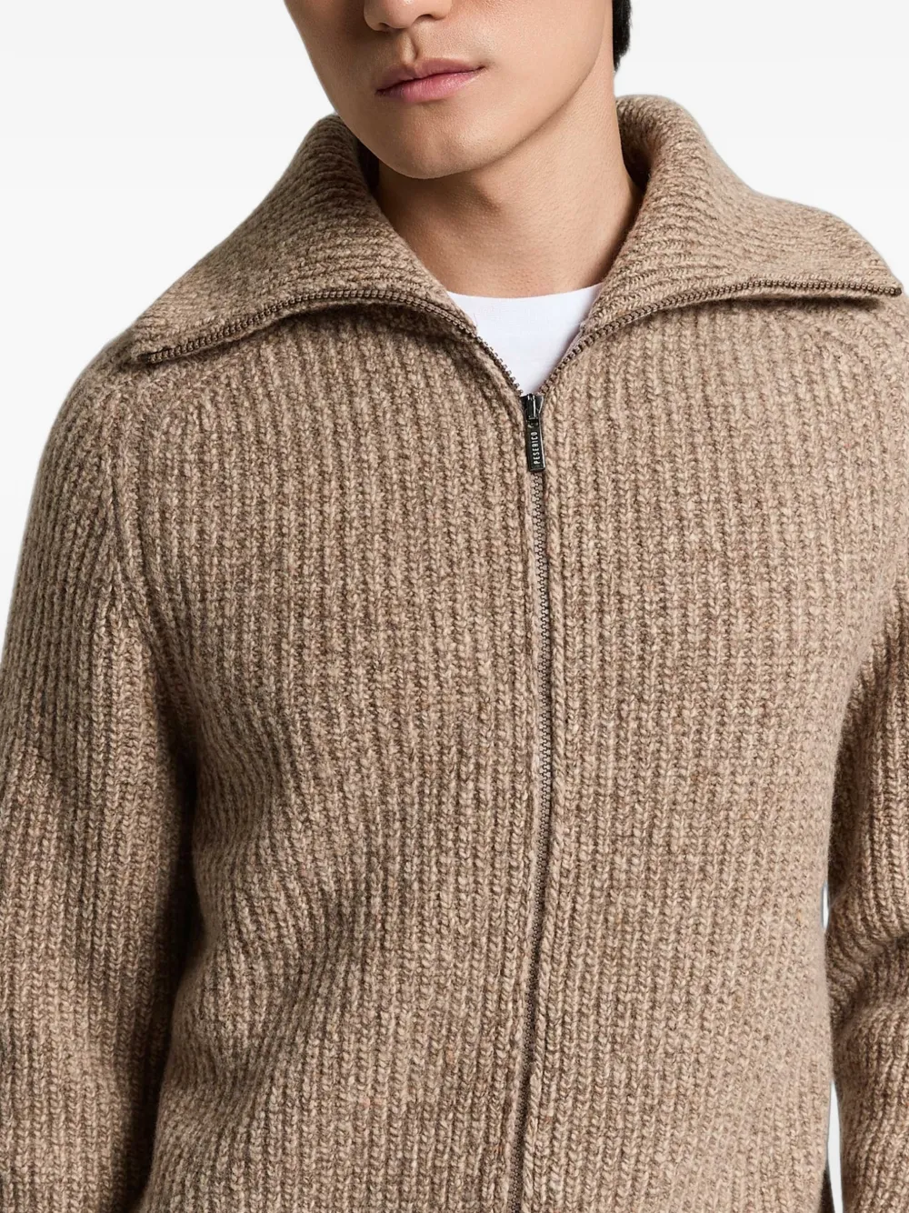Peserico Ribgebreid vest Beige