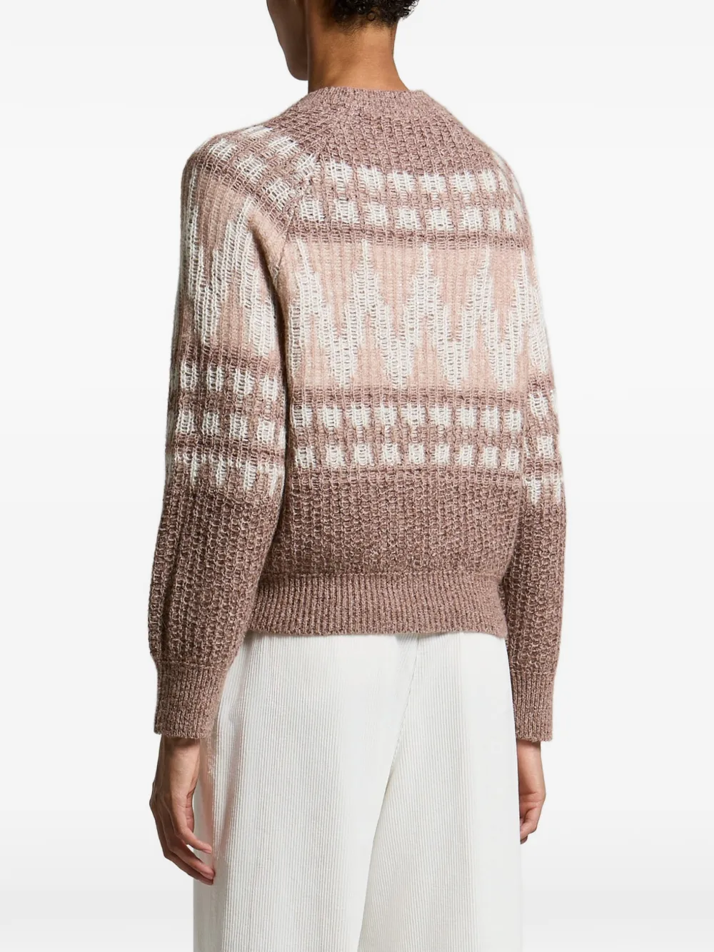 Peserico Fair Isle gebreide trui met raglan mouwen Roze