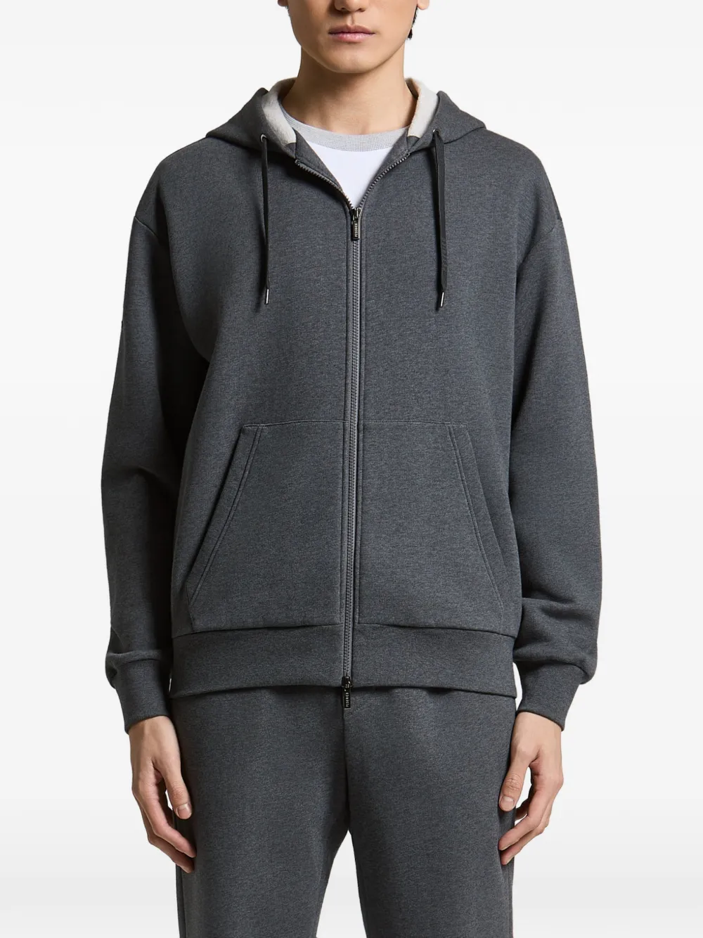 Peserico zip-up drawstring hoodie