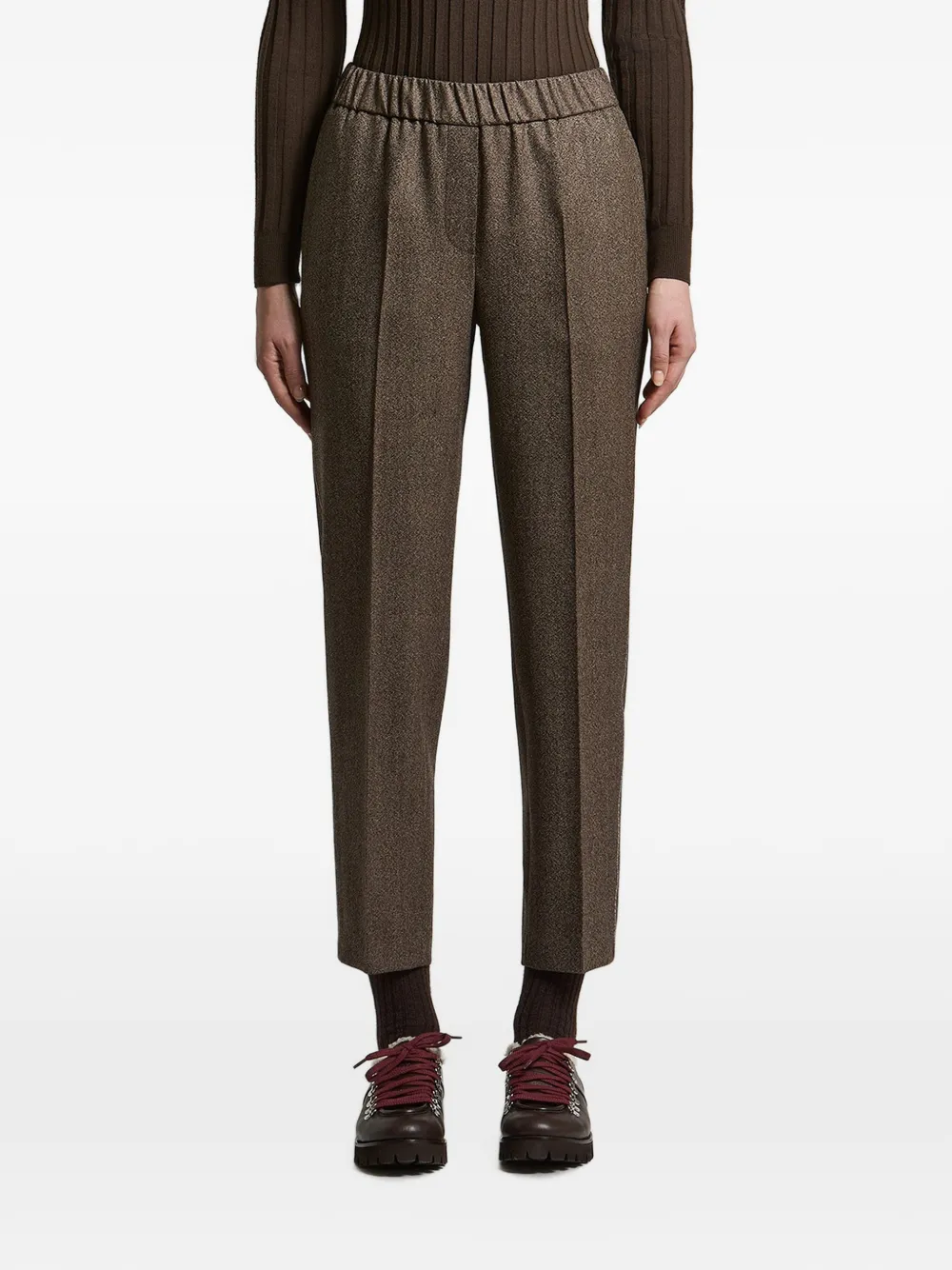 Peserico elasticated-waistband pressed-crease trousers