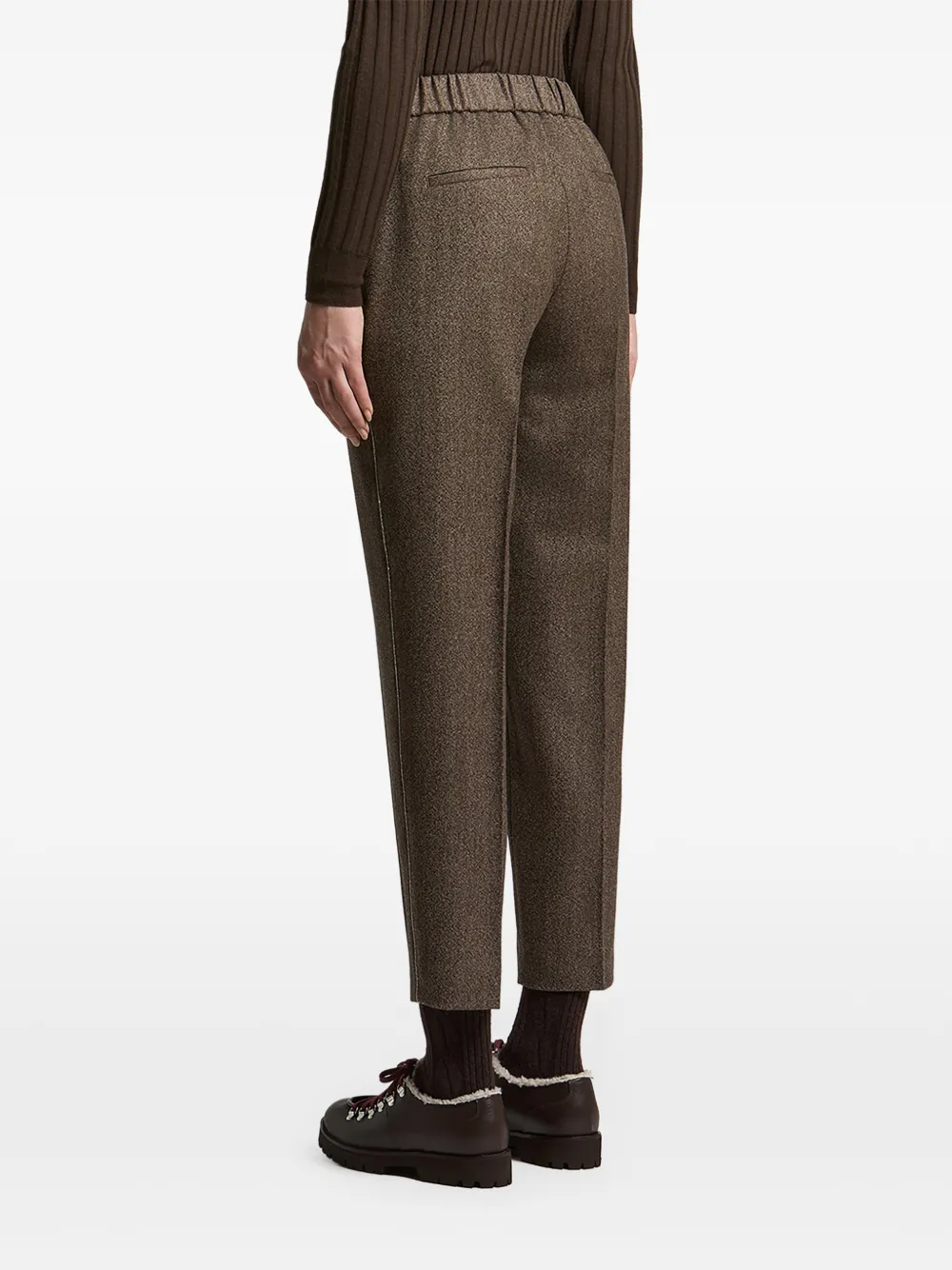 Peserico Plooibroek met elastische taille Bruin