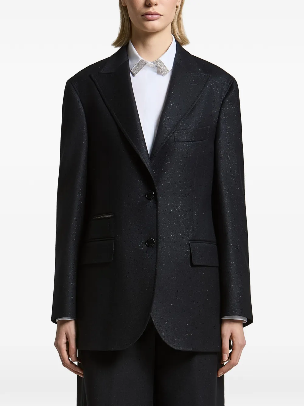 Peserico glitter-effect single-breasted blazer