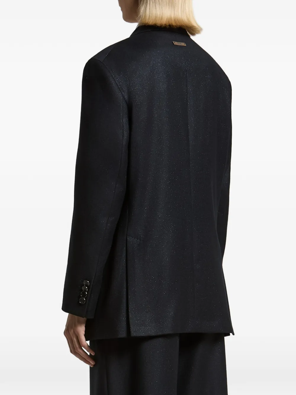 Peserico Blazer met enkele rij knopen en glitter-effect Blauw