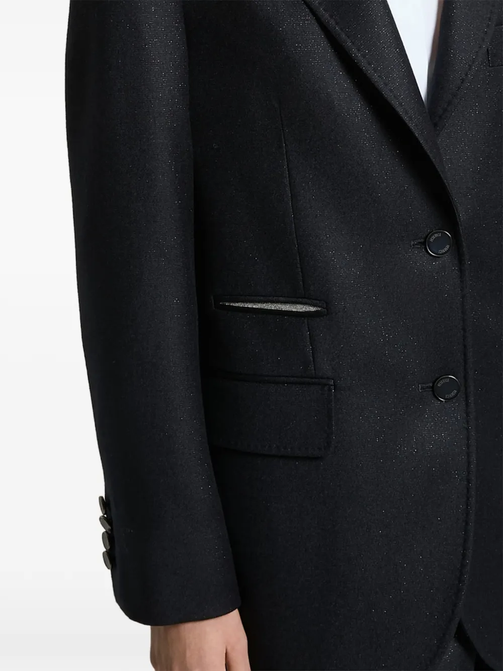Peserico Blazer met enkele rij knopen en glitter-effect Blauw