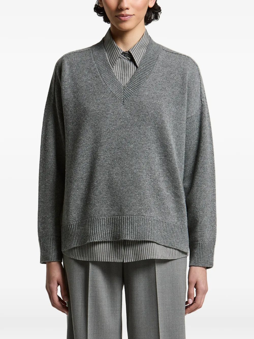 Peserico V-neck drop-shoulder sweater