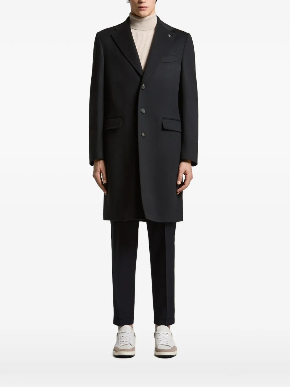 Peserico single-breasted notched-lapels coat
