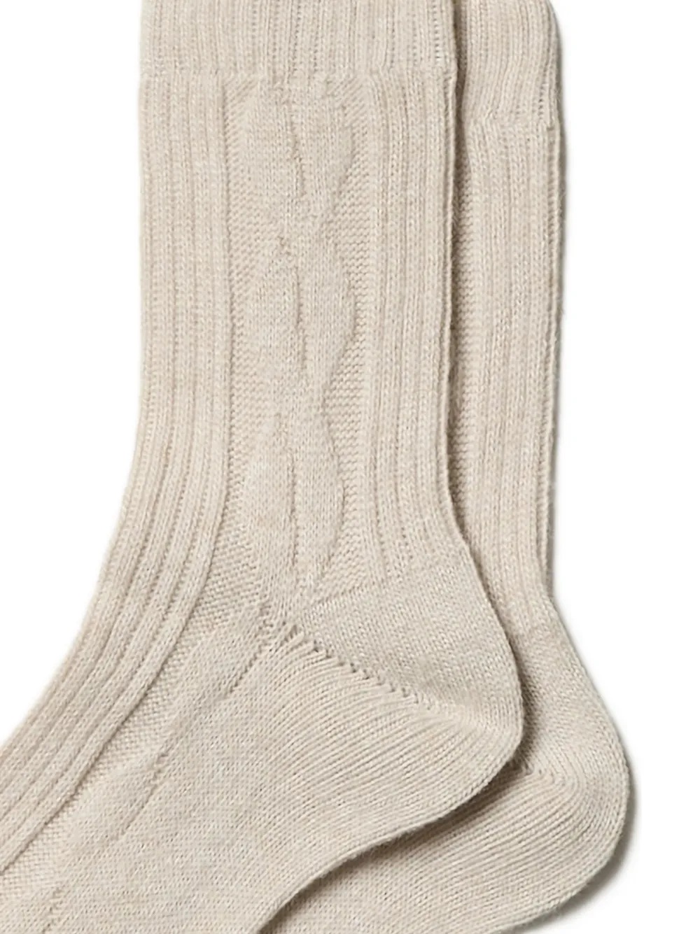 Peserico Kabelgebreide geribbelde sokken Beige