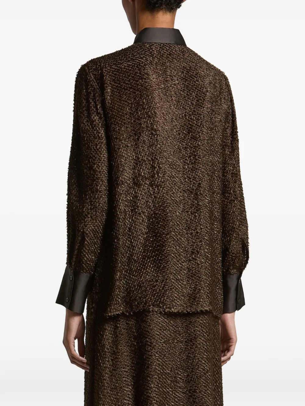 Peserico Blouse met textuur Bruin