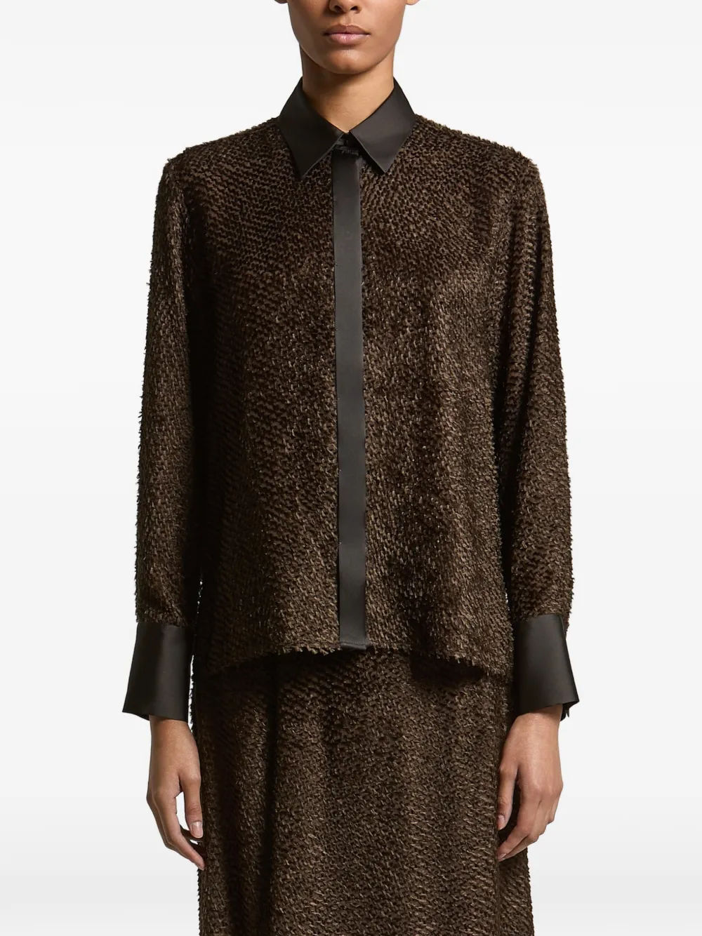 Peserico textured-finish long-sleeve shirt
