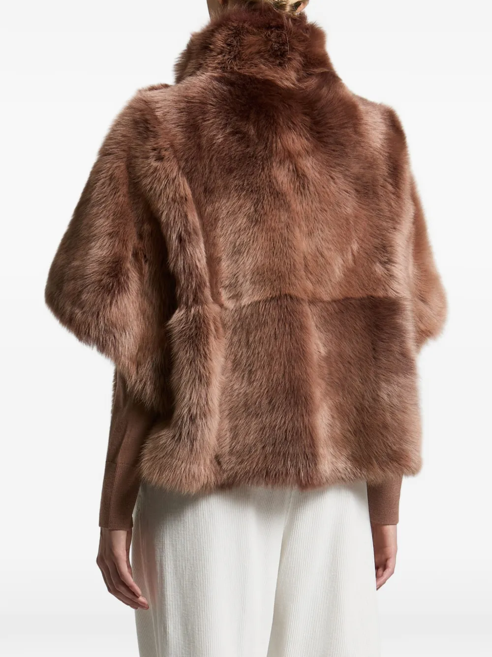 Peserico Omkeerbare lammy coat Bruin