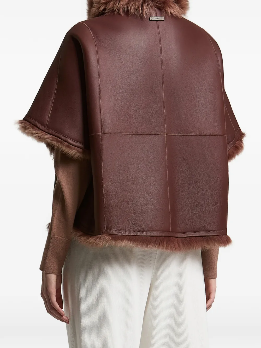 Peserico Omkeerbare lammy coat Bruin