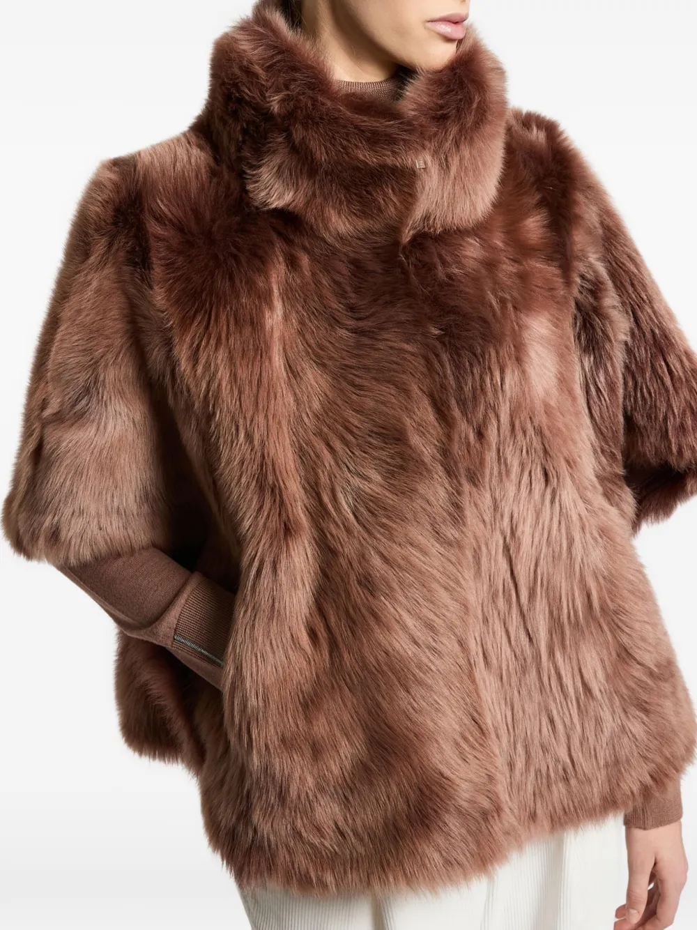 Peserico Omkeerbare lammy coat Bruin