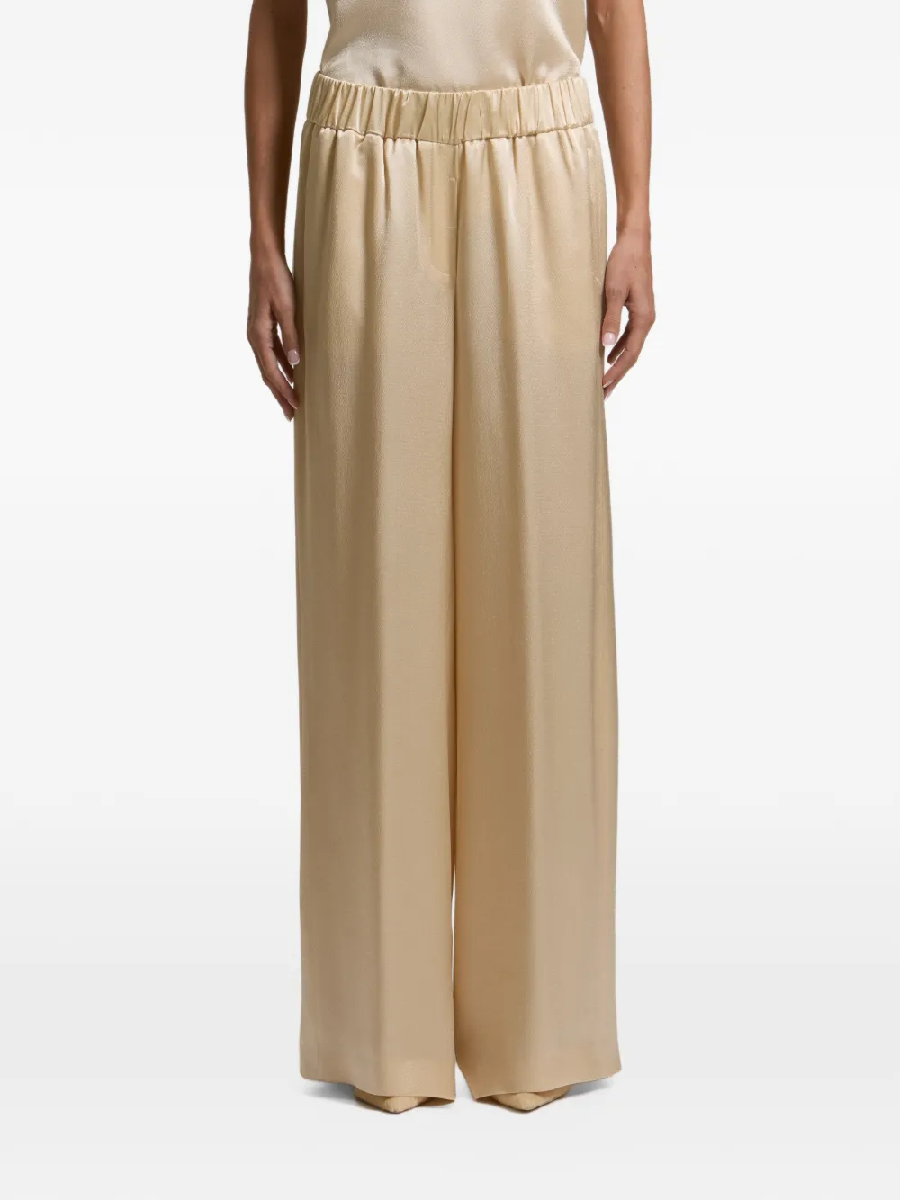 Peserico elasticated wide-leg trousers Beige