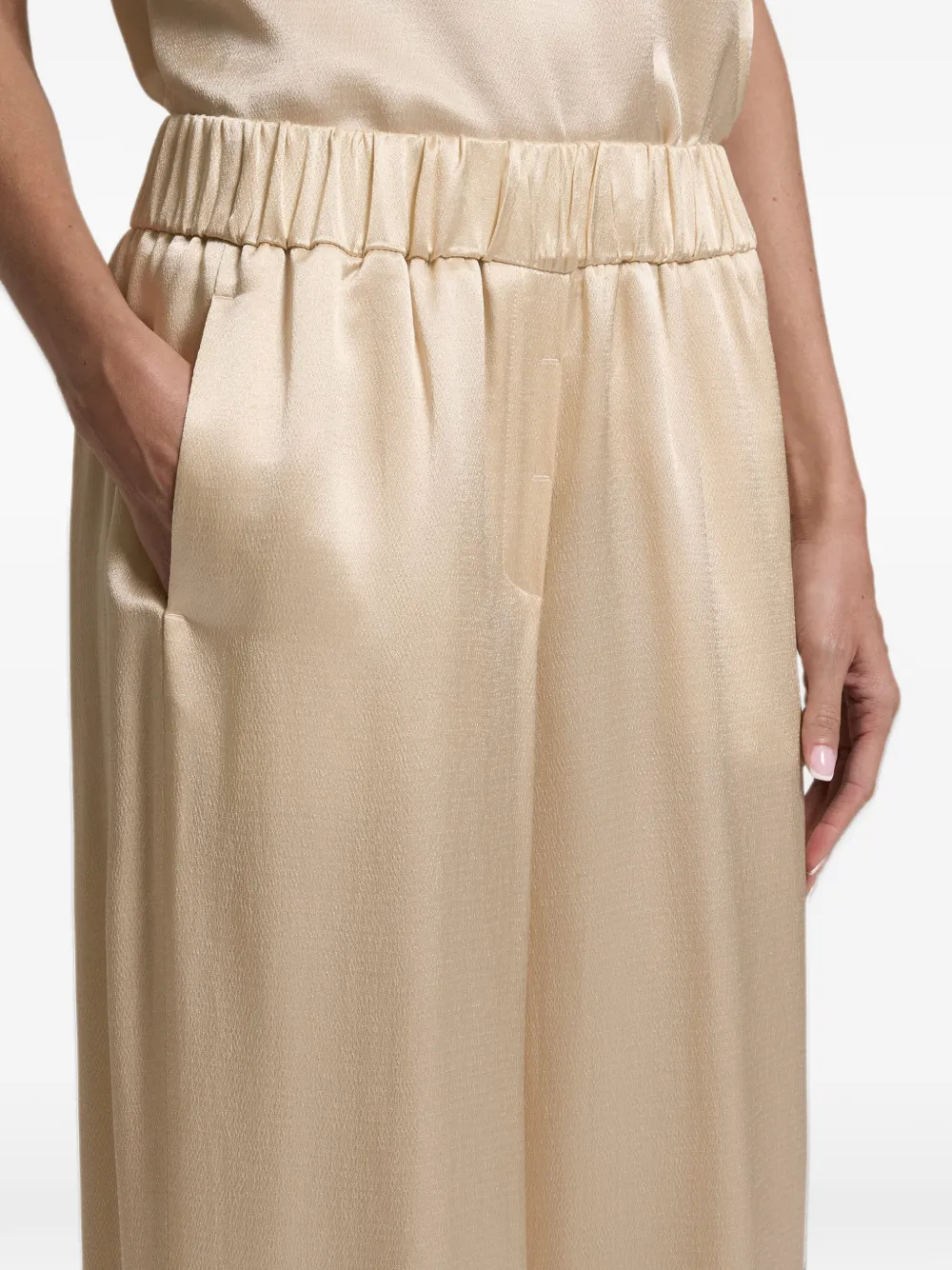 Peserico elasticated wide-leg trousers Beige
