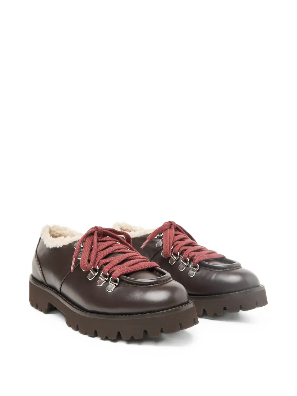 Peserico shearling-trim lug-sole lace-up shoes Bruin
