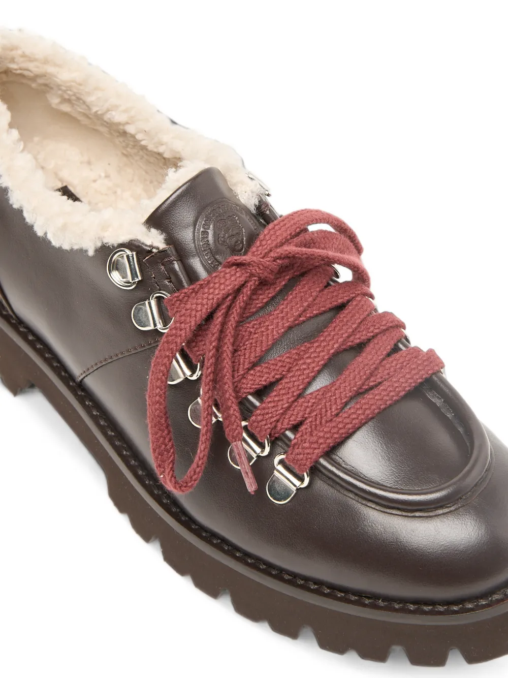 Peserico shearling-trim lug-sole lace-up shoes Bruin
