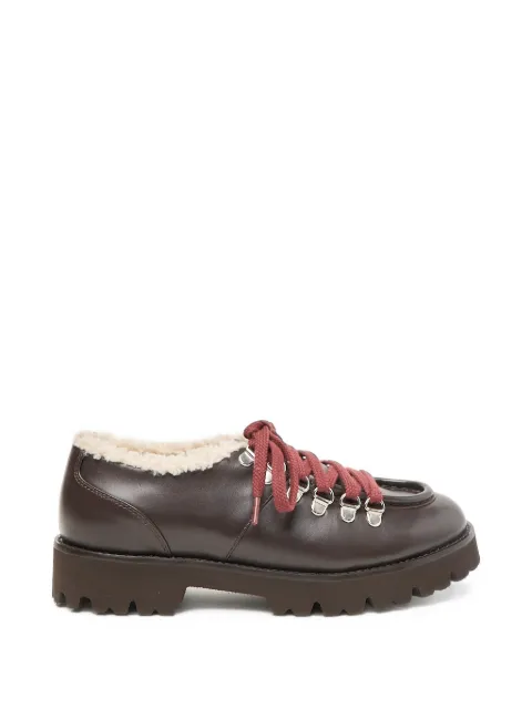 Peserico zapatos con agujetas y ribete de lana
