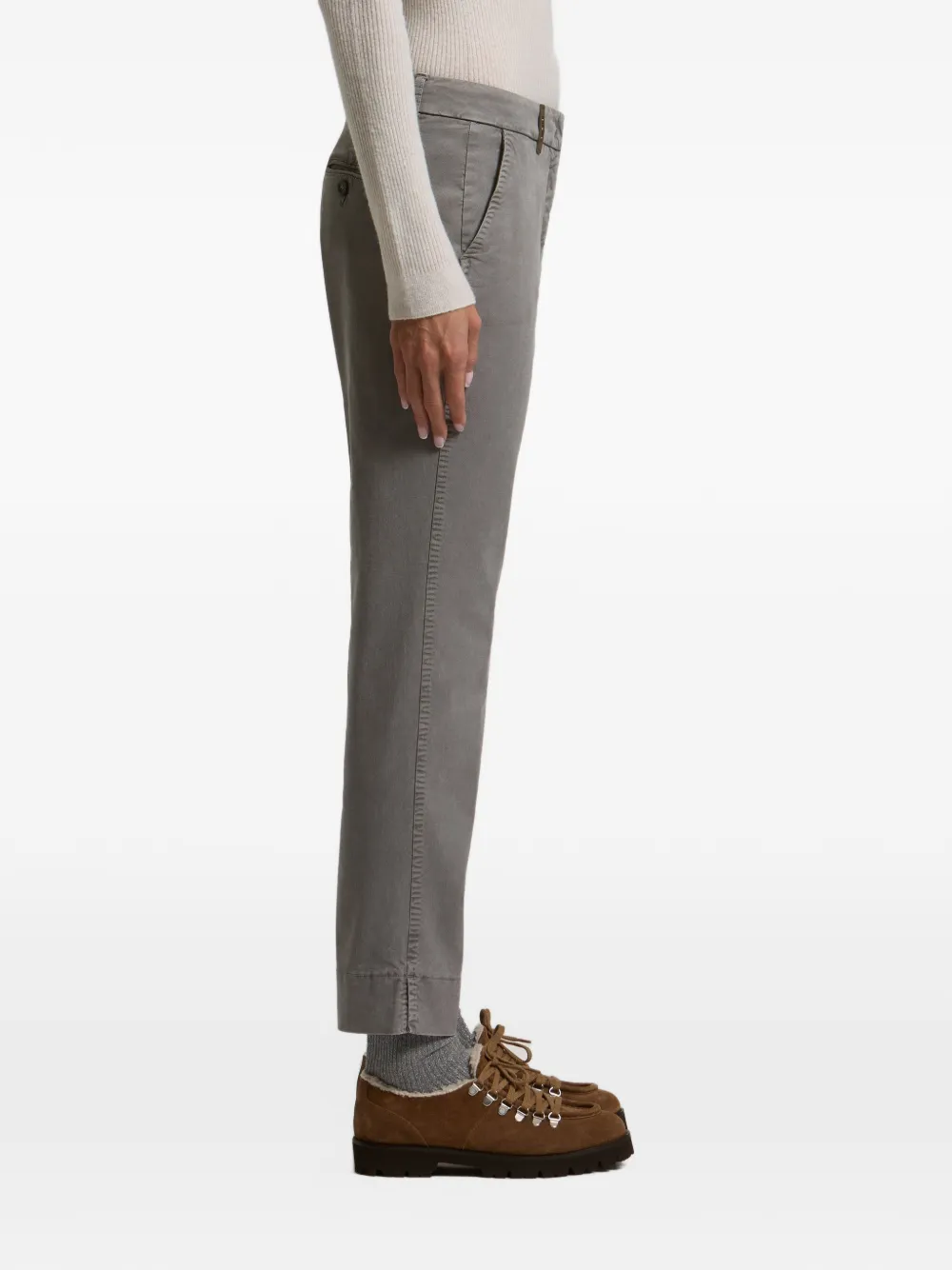 Peserico Iconic 4718 cigarette tapered trousers Grijs