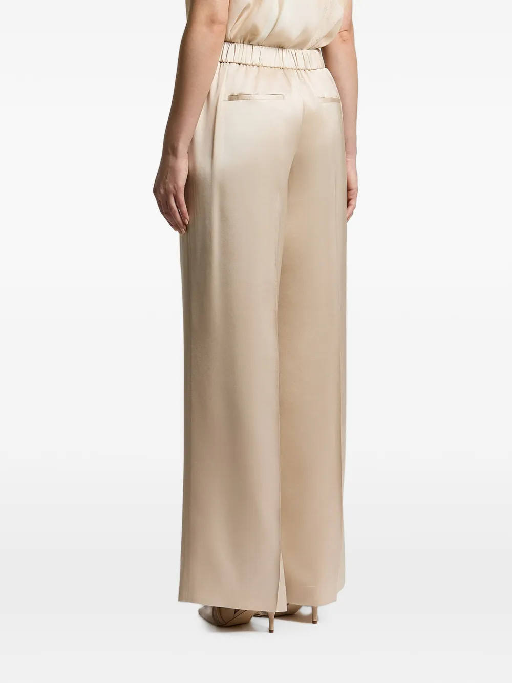 Peserico Plooibroek met wijde pijpen Beige