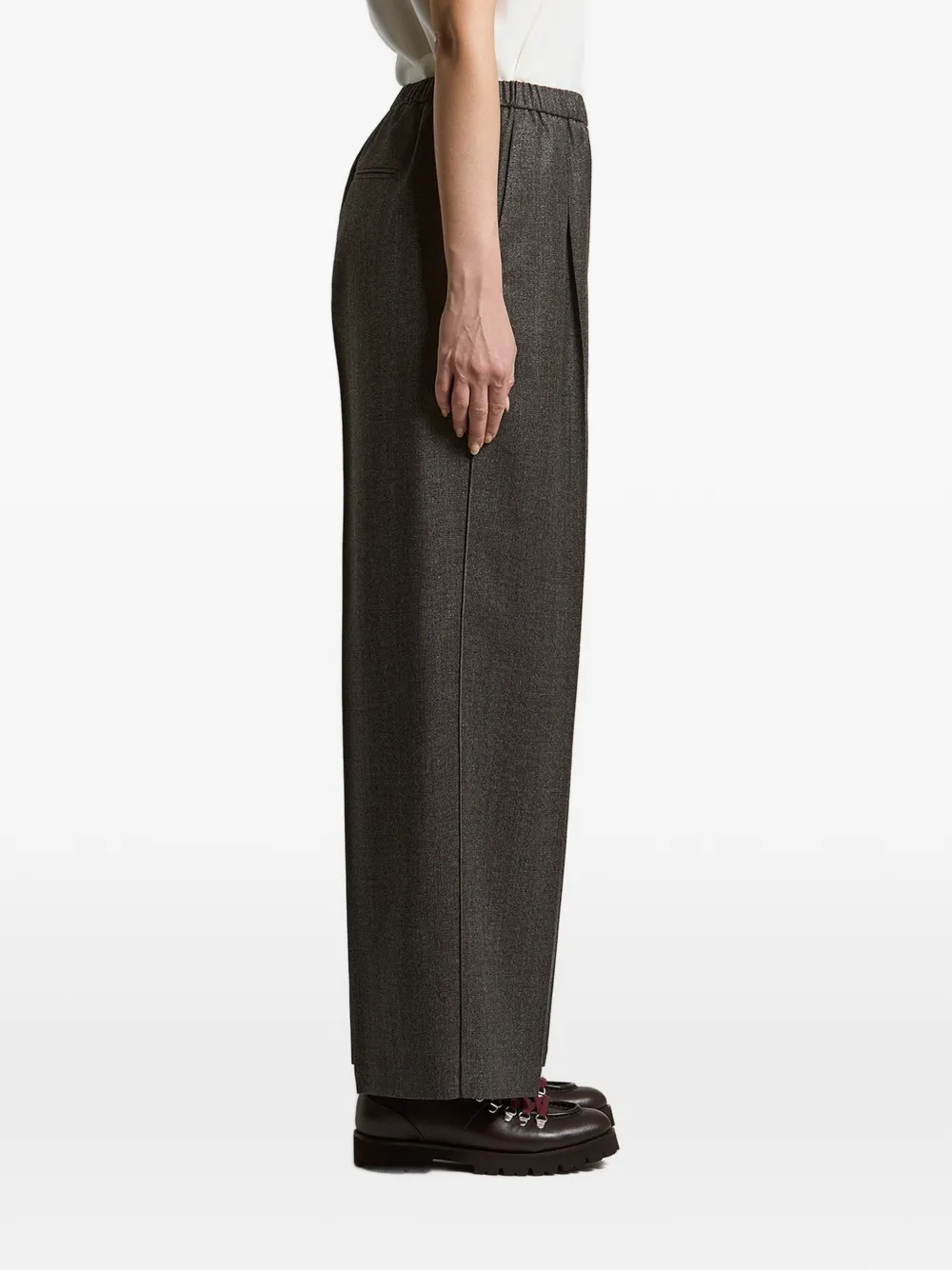 Peserico elasticated-waistband pleated trousers Grijs