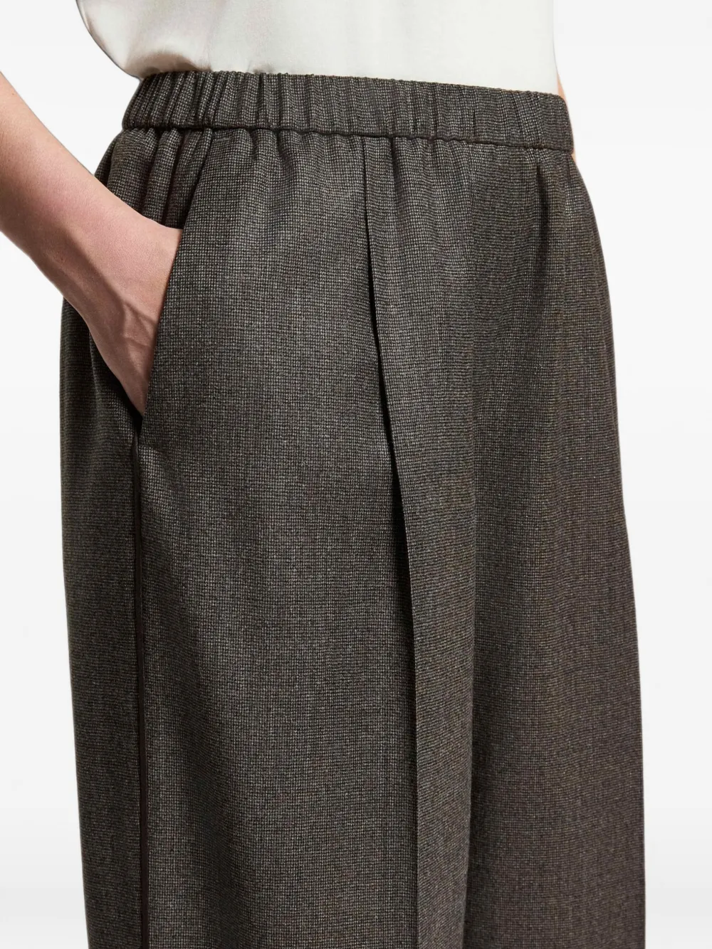 Peserico elasticated-waistband pleated trousers Grijs