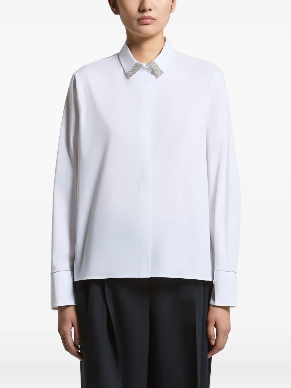 Peserico bead-embellished shirt - Weiß