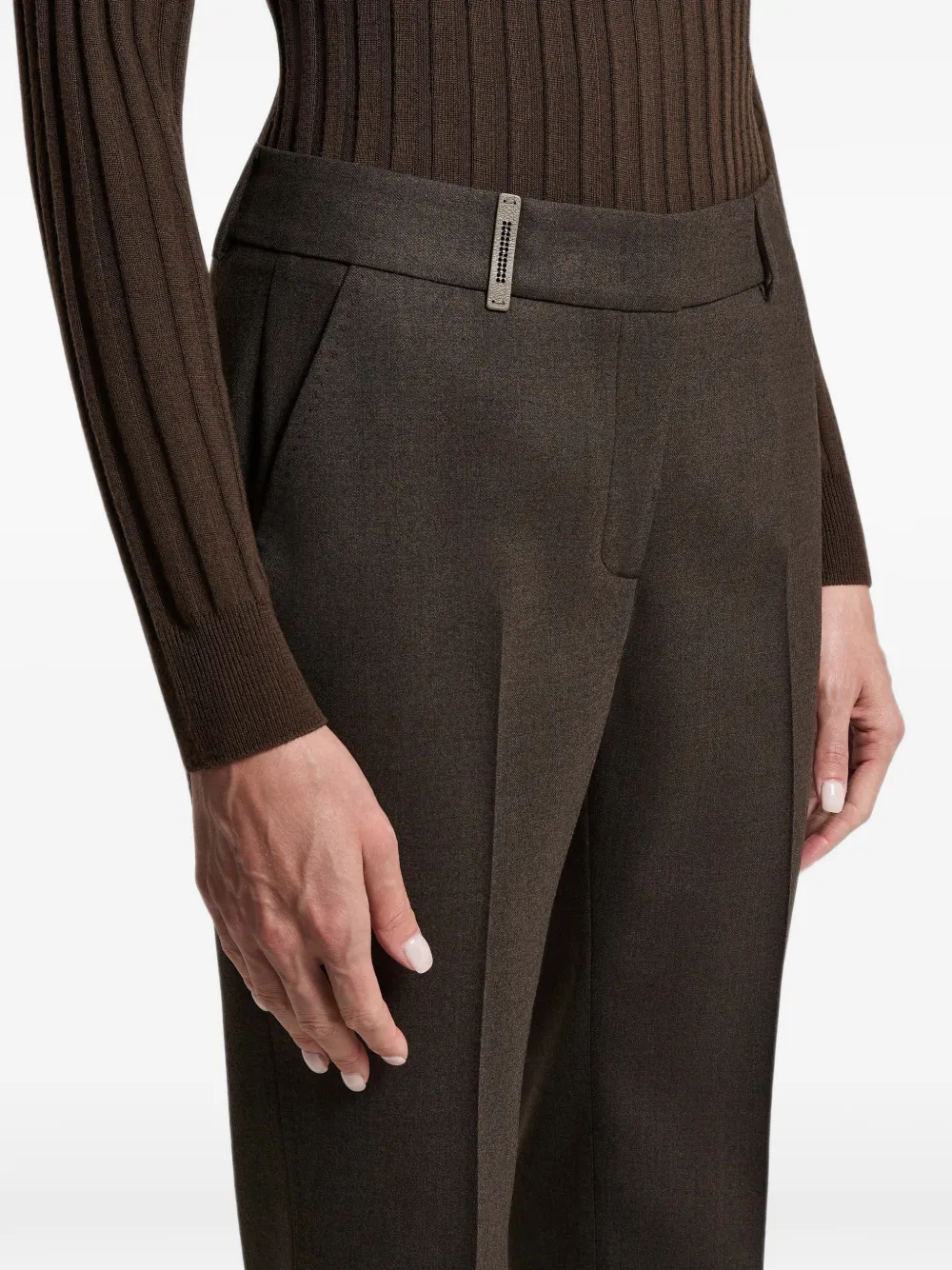 Peserico pressed-crease trousers Bruin