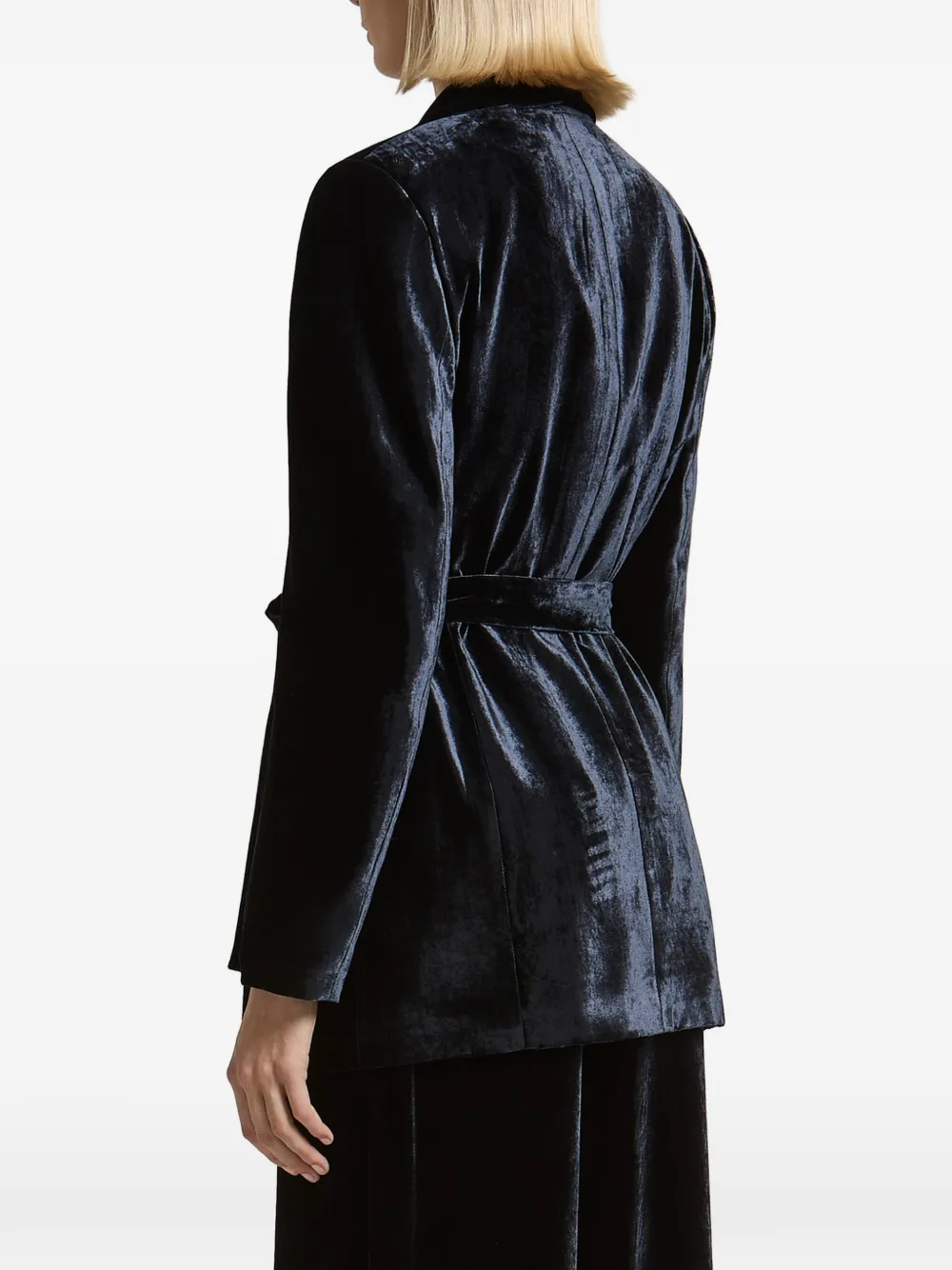 Peserico Blazer met sjaalrevers en ceintuur Blauw
