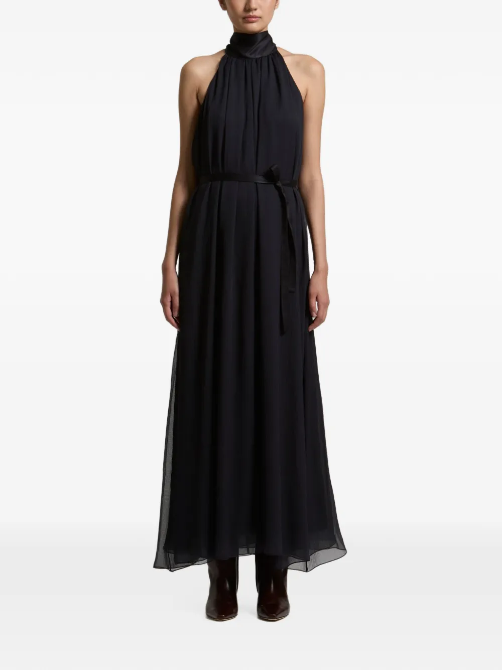 Peserico belted pleated maxi dress - Bleu Peserico belted pleated maxi dress - Bleu