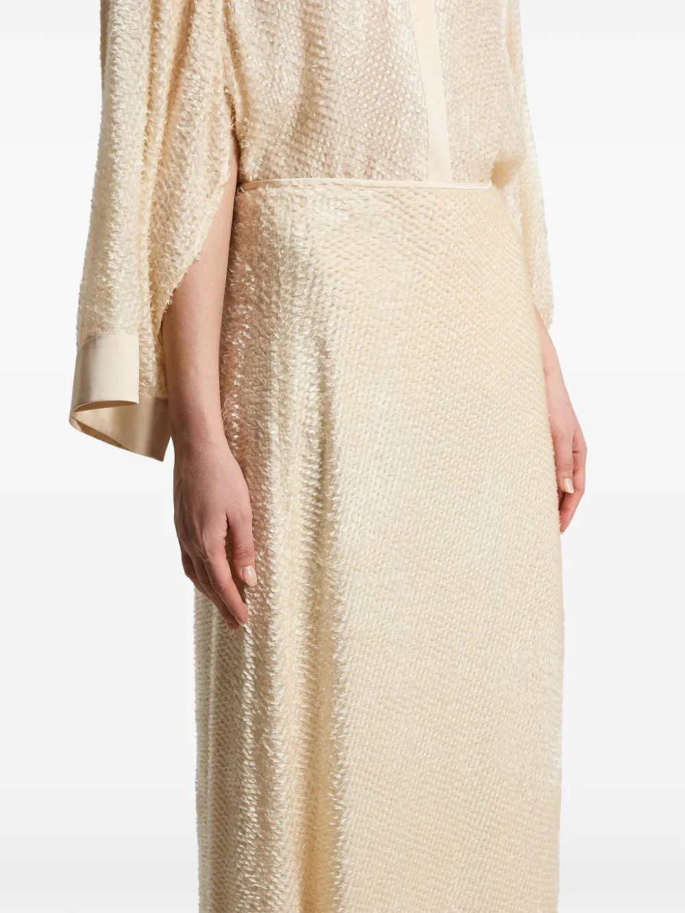 Peserico textured-finish maxi skirt Beige