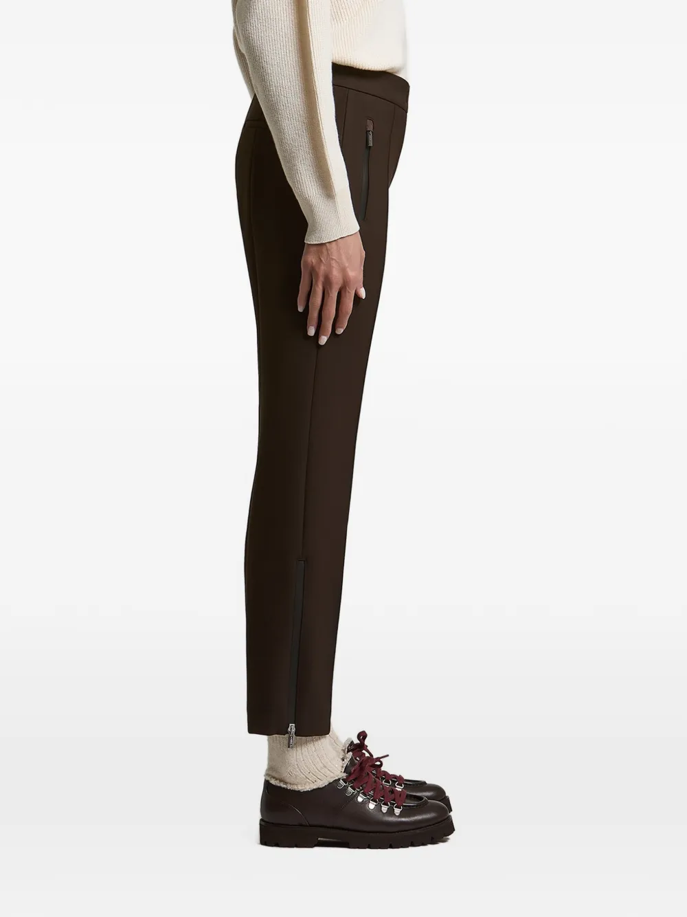 Peserico Broek met ritsdetail Bruin