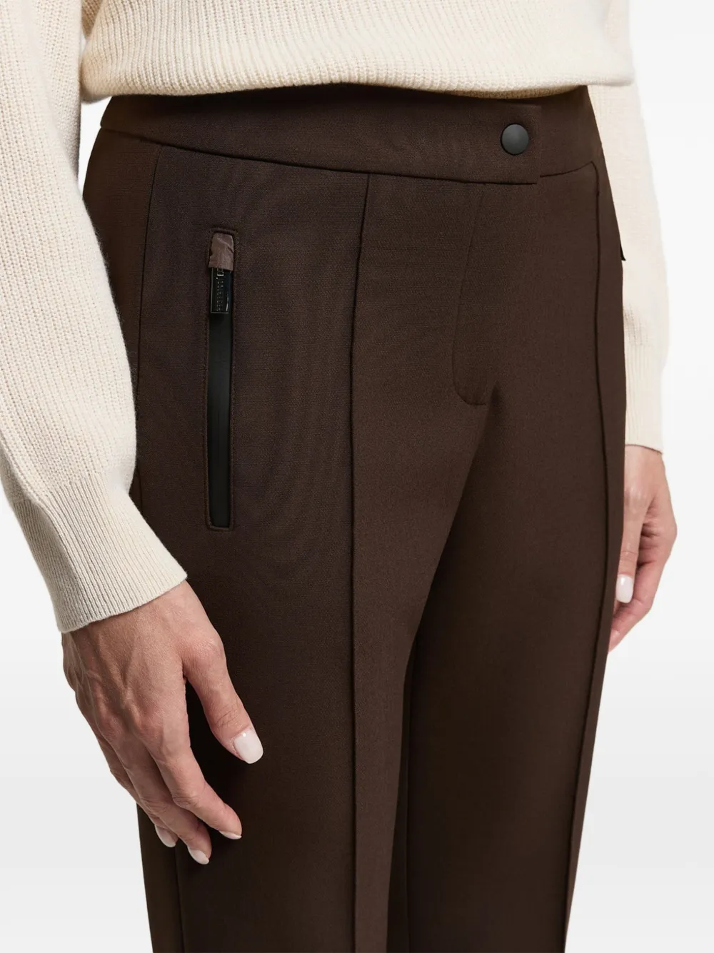 Peserico Broek met ritsdetail Bruin