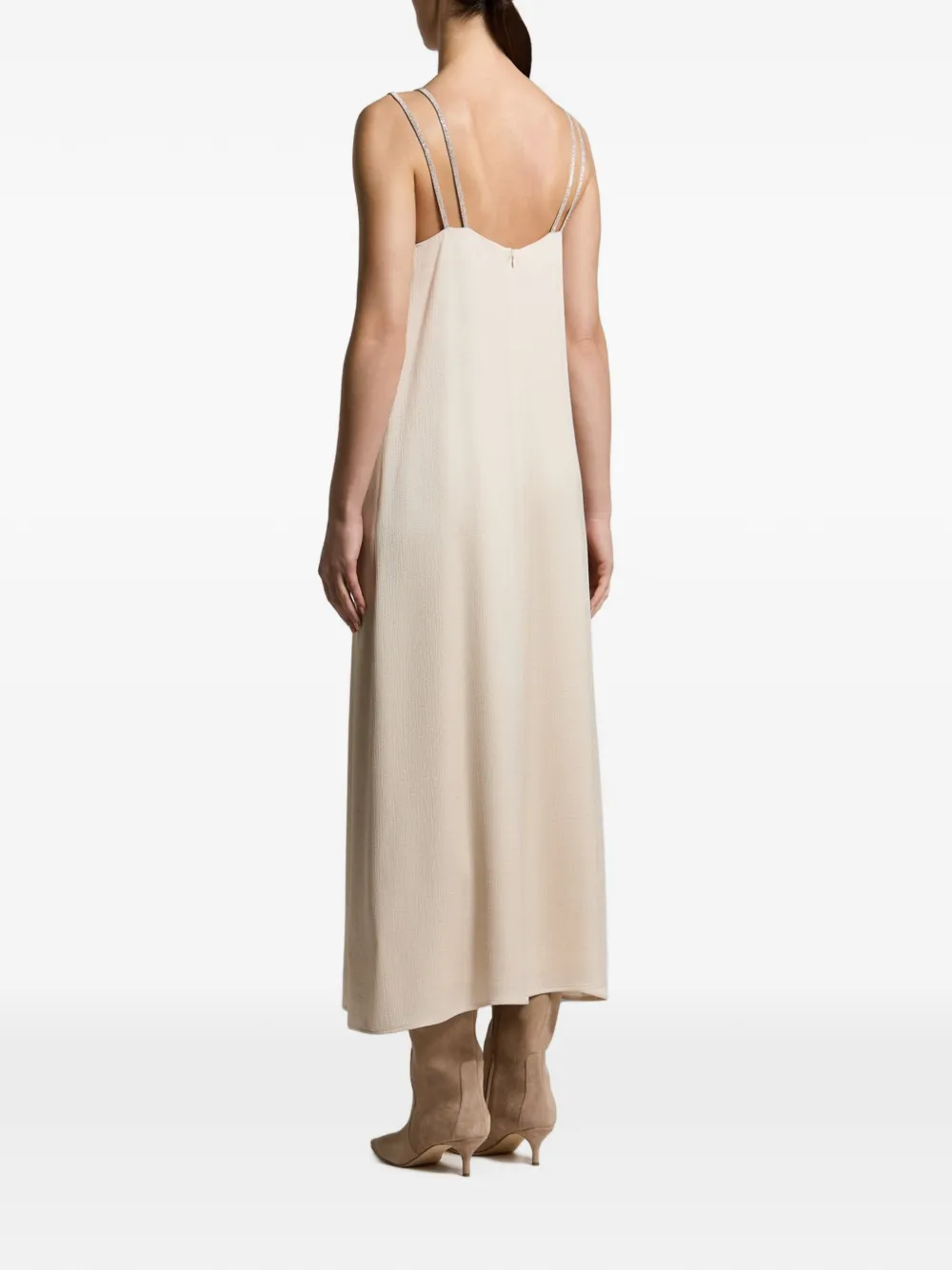 Peserico Mouwloze maxi-jurk Beige