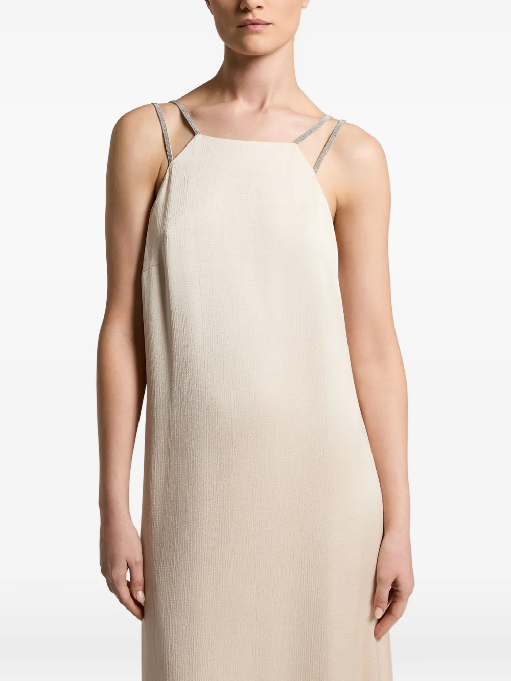 Peserico Mouwloze maxi-jurk Beige