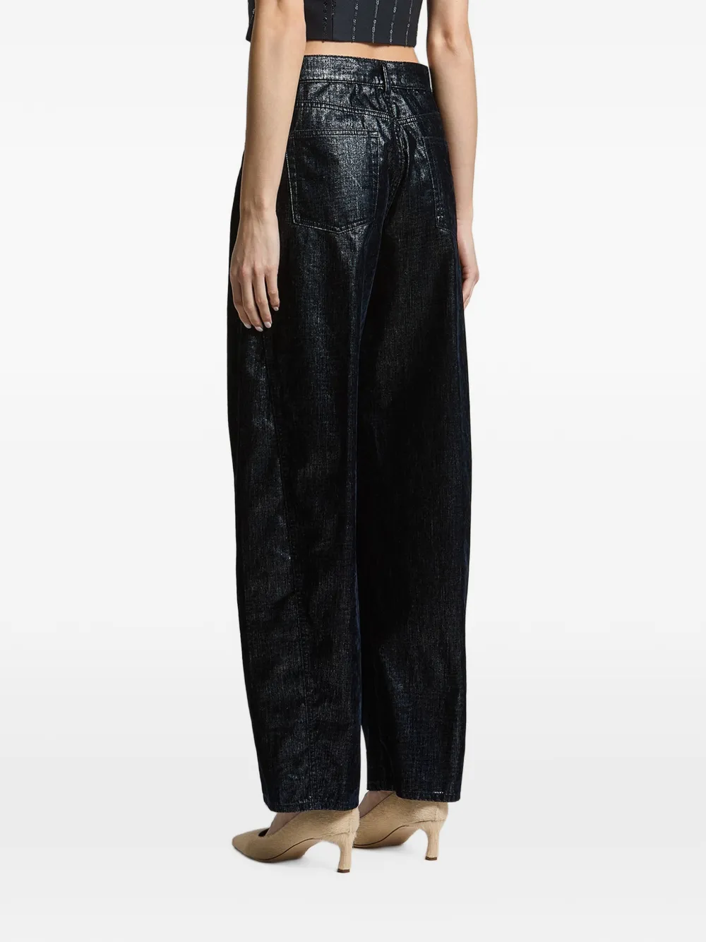 Peserico Broek met metallic-effect Blauw