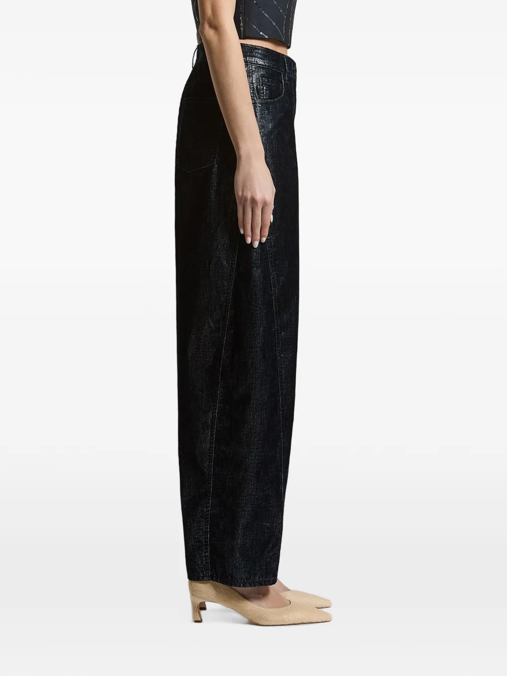 Peserico Broek met metallic-effect Blauw