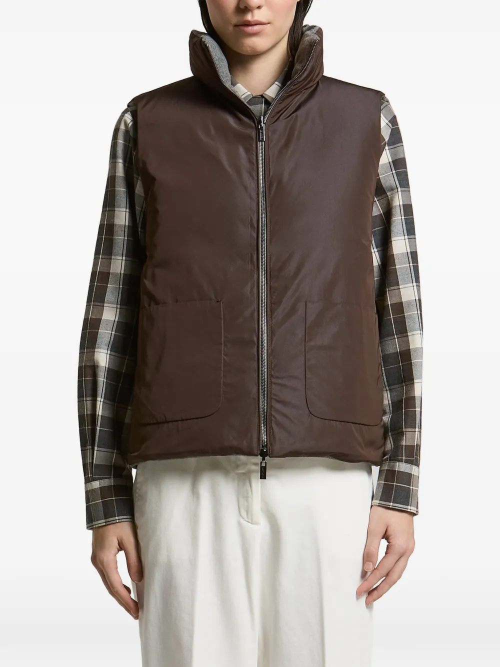 Peserico Omkeerbare bodywarmer Grijs